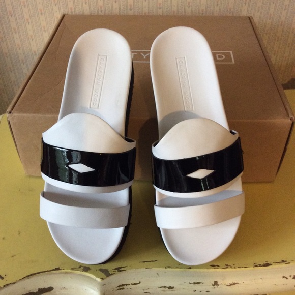 Black & white leather Alma sandal Claetyn Wood 8.5 - Picture 2 of 6